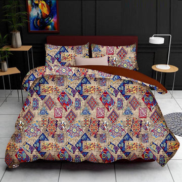 Cotton designer bedsheet with 2 pillow cover