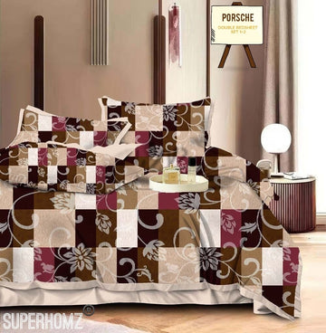 Cotton designer bedsheet with 2 pillow cover