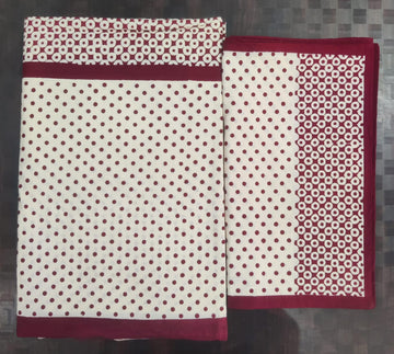 100%Pure cotton hand block designer bedsheet with 2 pillow cover