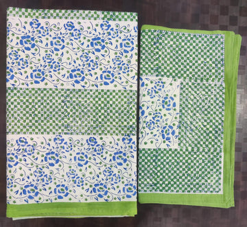 100%Pure cotton hand block designer bedsheet with 2 pillow cover