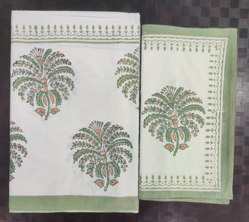 100%Pure cotton hand block designer bedsheet with 2 pillow cover