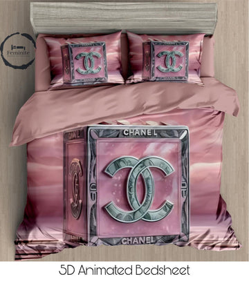 Cotton Satin silk logo branding designer bedsheet with 2 pillow cover