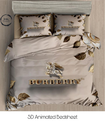 Cotton Satin silk logo branding designer bedsheet with 2 pillow cover