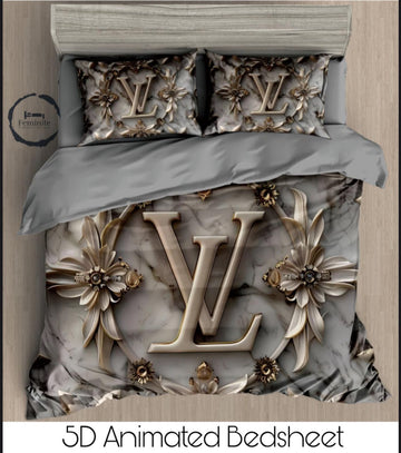 Cotton Satin silk logo branding designer bedsheet with 2 pillow cover