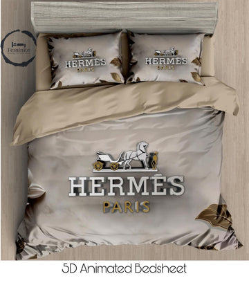 Cotton Satin silk logo branding designer bedsheet with 2 pillow cover