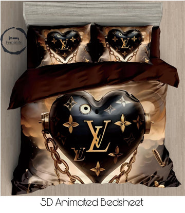 Cotton Satin silk logo branding designer bedsheet with 2 pillow cover
