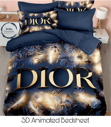 Cotton Satin silk logo branding designer bedsheet with 2 pillow cover