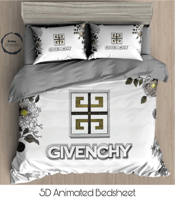Cotton Satin silk logo branding designer bedsheet with 2 pillow cover