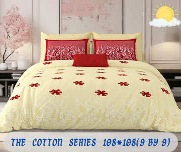 Cotton designer king size bedsheet with 2 pillow cover