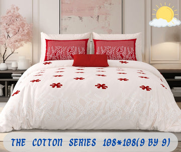 Cotton designer king size bedsheet with 2 pillow cover