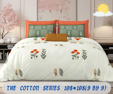 Cotton designer king size bedsheet with 2 pillow cover