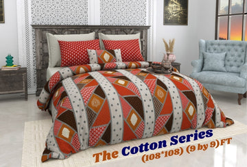 Cotton designer king size bedsheet with 2 pillow cover