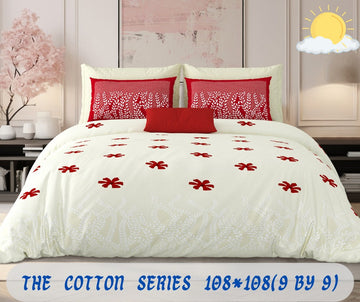 Cotton designer king size bedsheet with 2 pillow cover