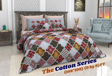 Cotton designer king size bedsheet with 2 pillow cover
