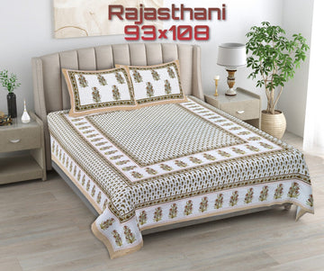 100%pure cotton traditional design bedsheet with 2 pillow cover