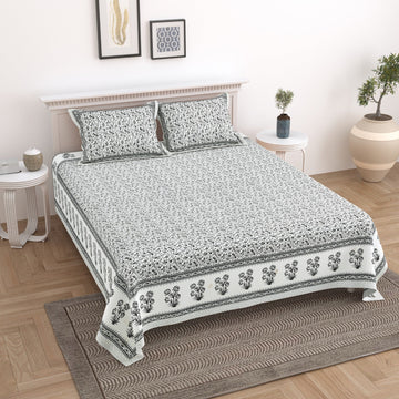 100%pure cotton traditional design bedsheet with 2 pillow cover