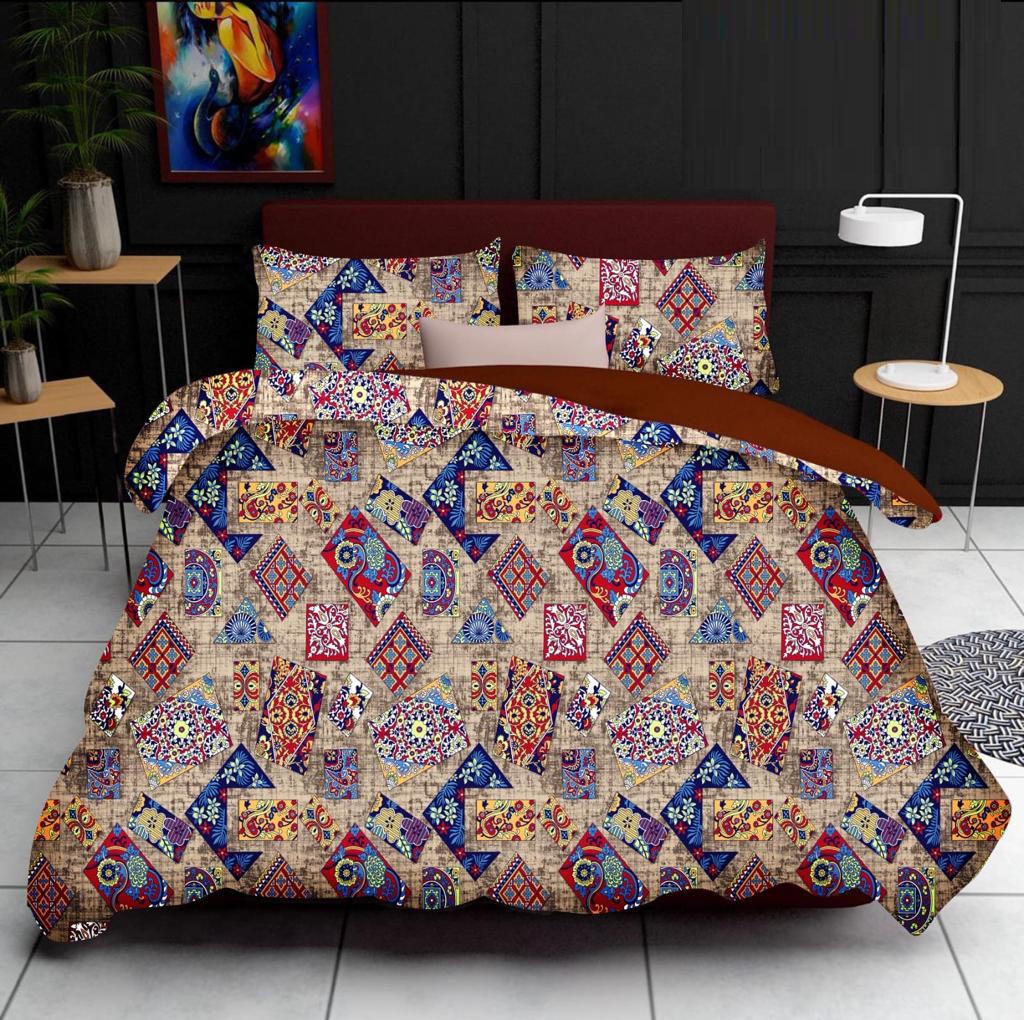 Cotton designer bedsheet with 2 pillow cover