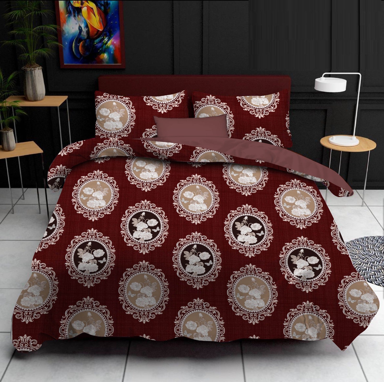 Cotton designer bedsheet with 2 pillow cover