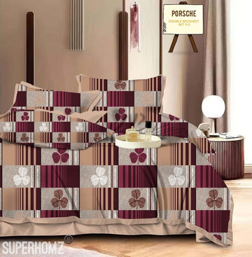 Cotton designer bedsheet with 2 pillow cover