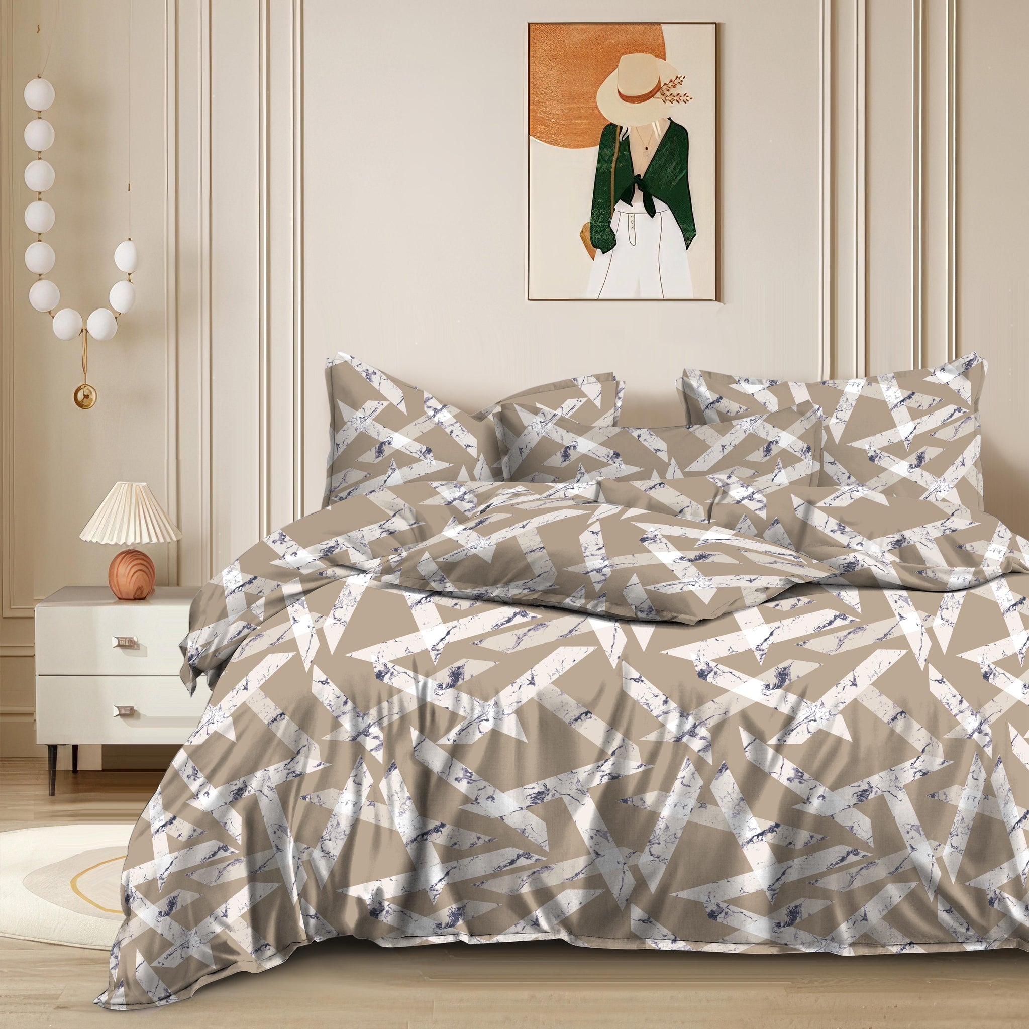 Cotton designer bedsheet with 2 pillow cover