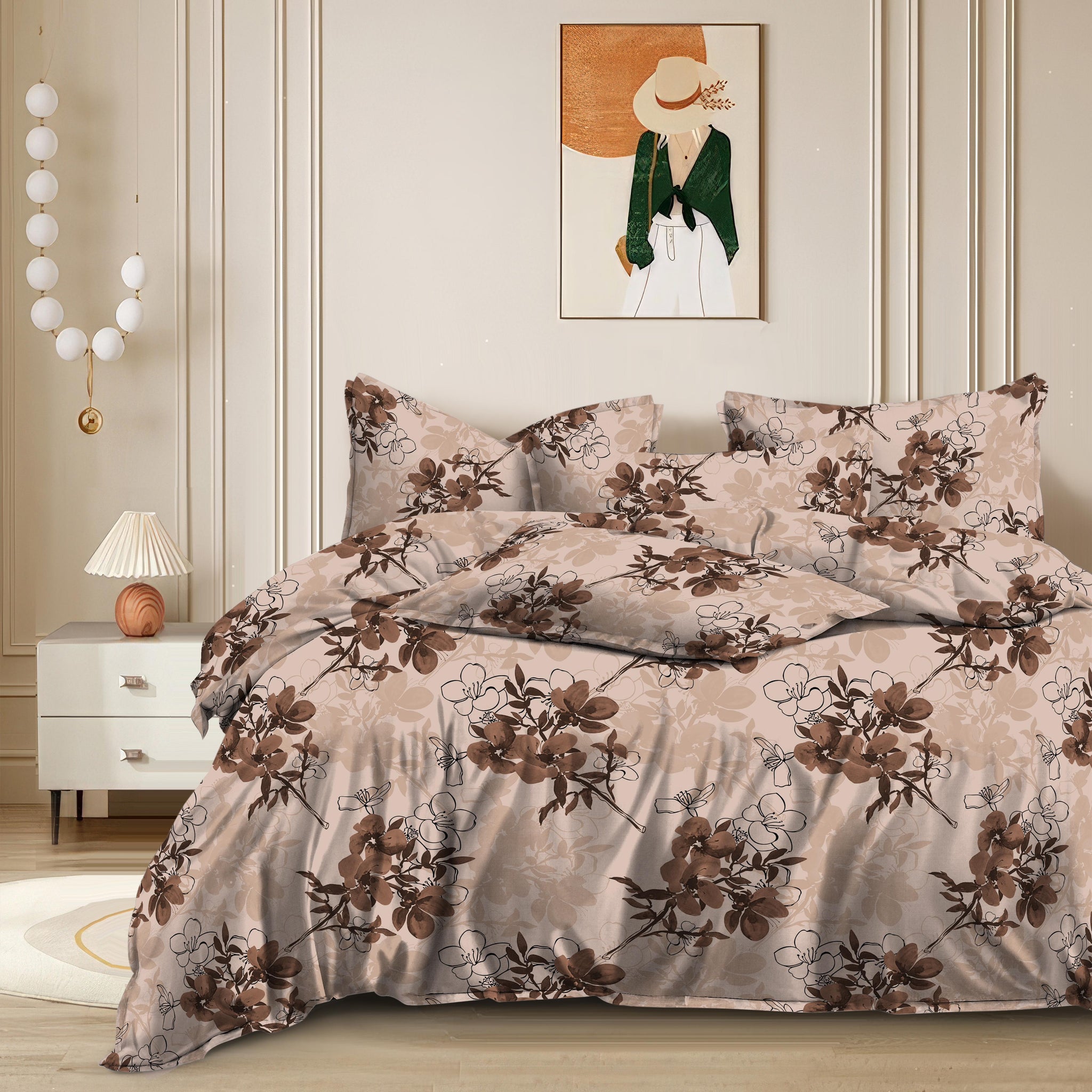 Cotton designer bedsheet with 2 pillow cover
