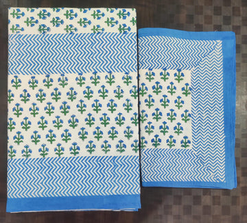 100%Pure cotton hand block designer bedsheet with 2 pillow cover