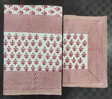 100%Pure cotton hand block designer bedsheet with 2 pillow cover