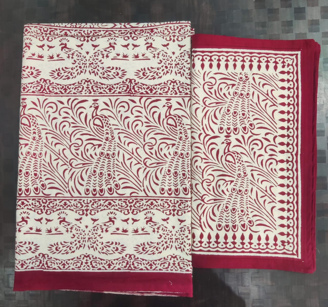 100%Pure cotton hand block designer bedsheet with 2 pillow cover