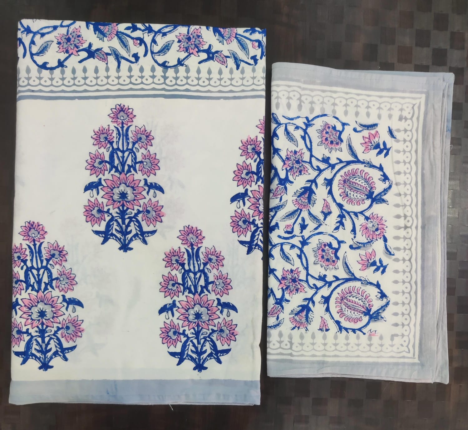 100%Pure cotton hand block designer bedsheet with 2 pillow cover
