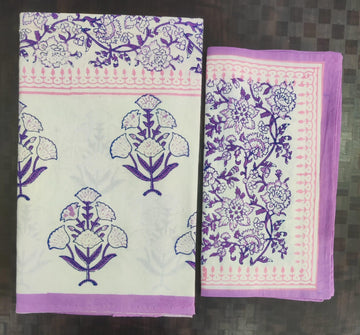 100%Pure cotton hand block designer bedsheet with 2 pillow cover