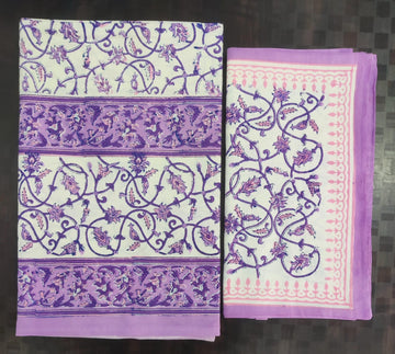 100%Pure cotton hand block designer bedsheet with 2 pillow cover