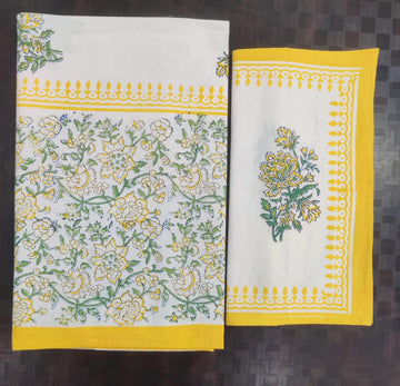 100%Pure cotton hand block designer bedsheet with 2 pillow cover