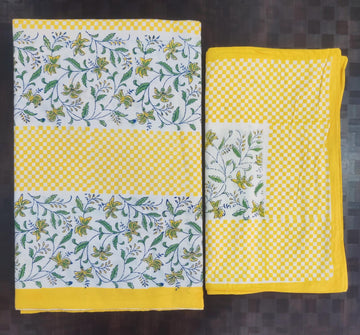 100%Pure cotton hand block designer bedsheet with 2 pillow cover