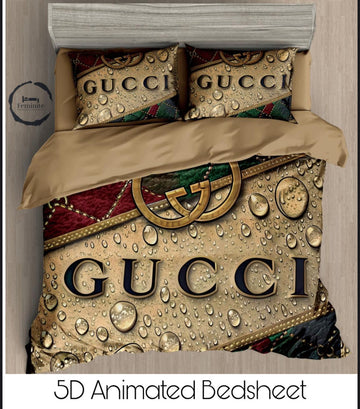 Cotton Satin silk logo branding designer bedsheet with 2 pillow cover