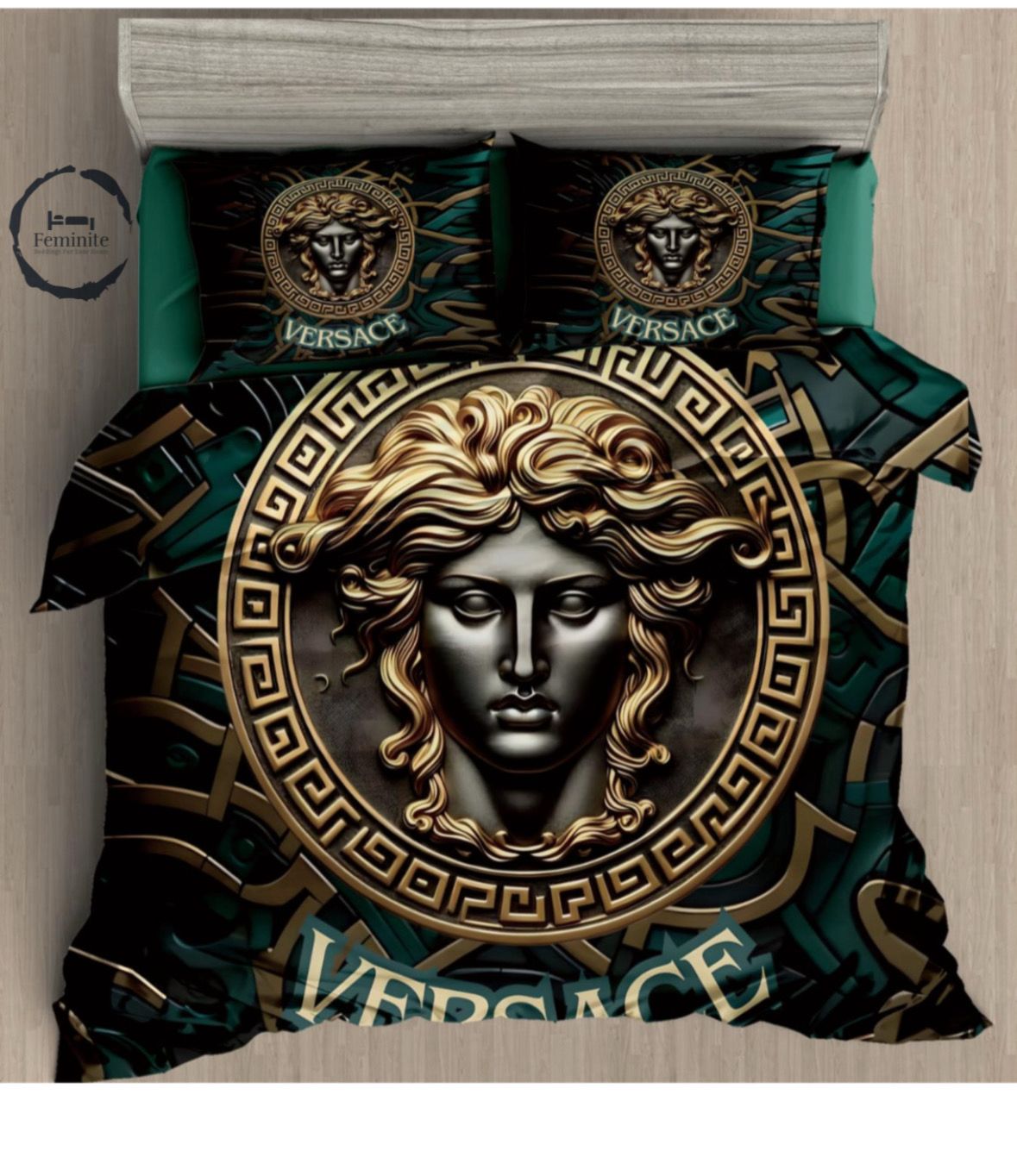 Cotton Satin silk logo branding designer bedsheet with 2 pillow cover