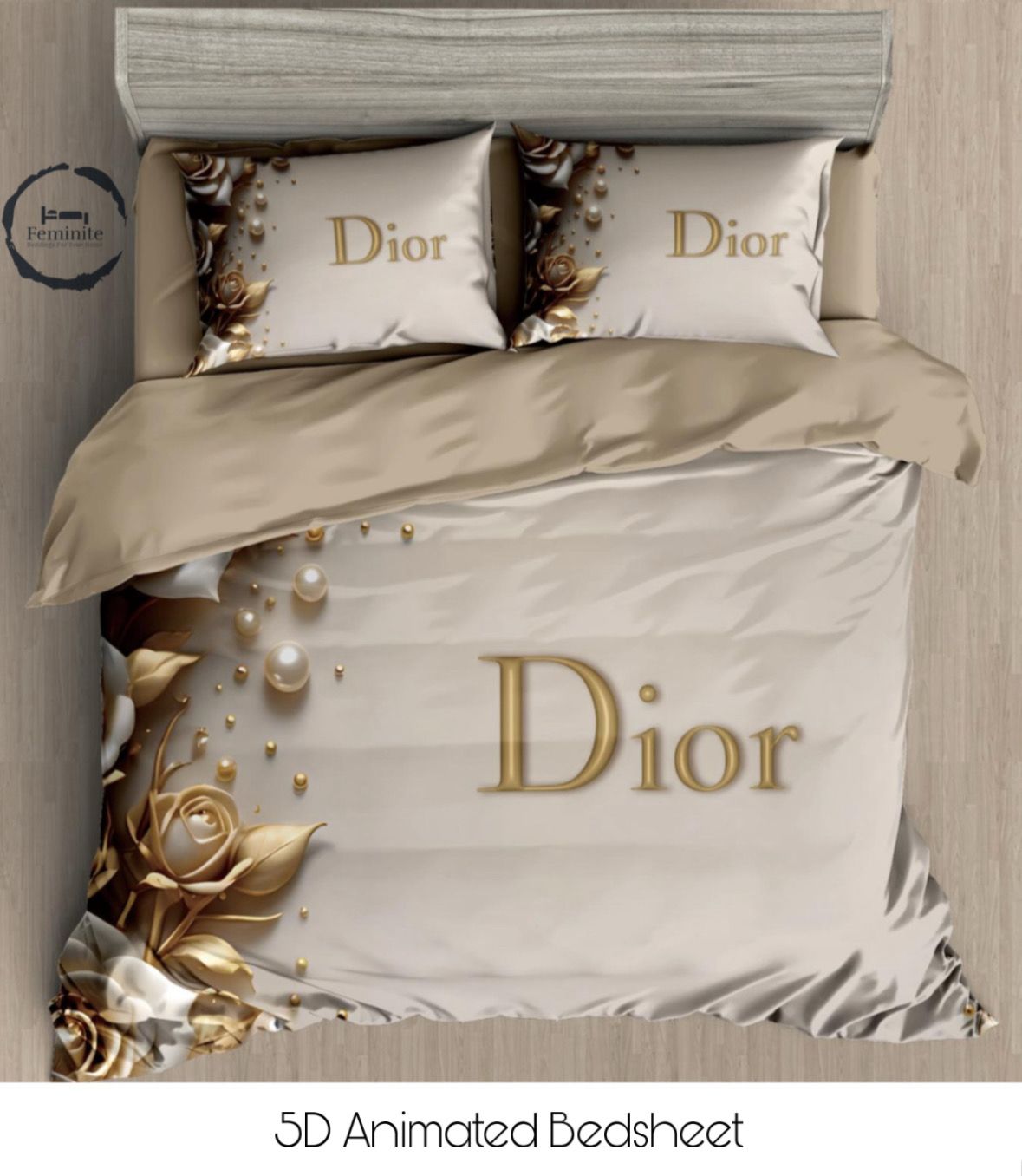 Cotton Satin silk logo branding designer bedsheet with 2 pillow cover