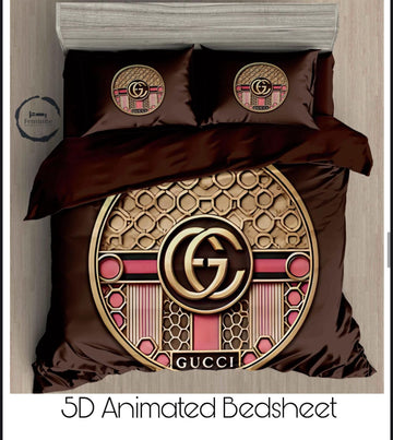 Cotton Satin silk logo branding designer bedsheet with 2 pillow cover