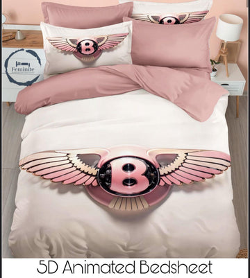 Cotton Satin silk logo branding designer bedsheet with 2 pillow cover