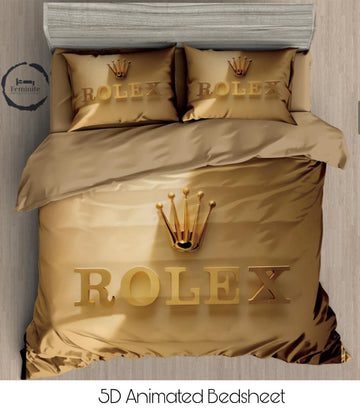Cotton Satin silk logo branding designer bedsheet with 2 pillow cover