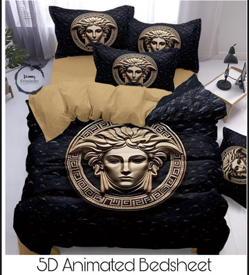 Cotton Satin silk logo branding designer bedsheet with 2 pillow cover