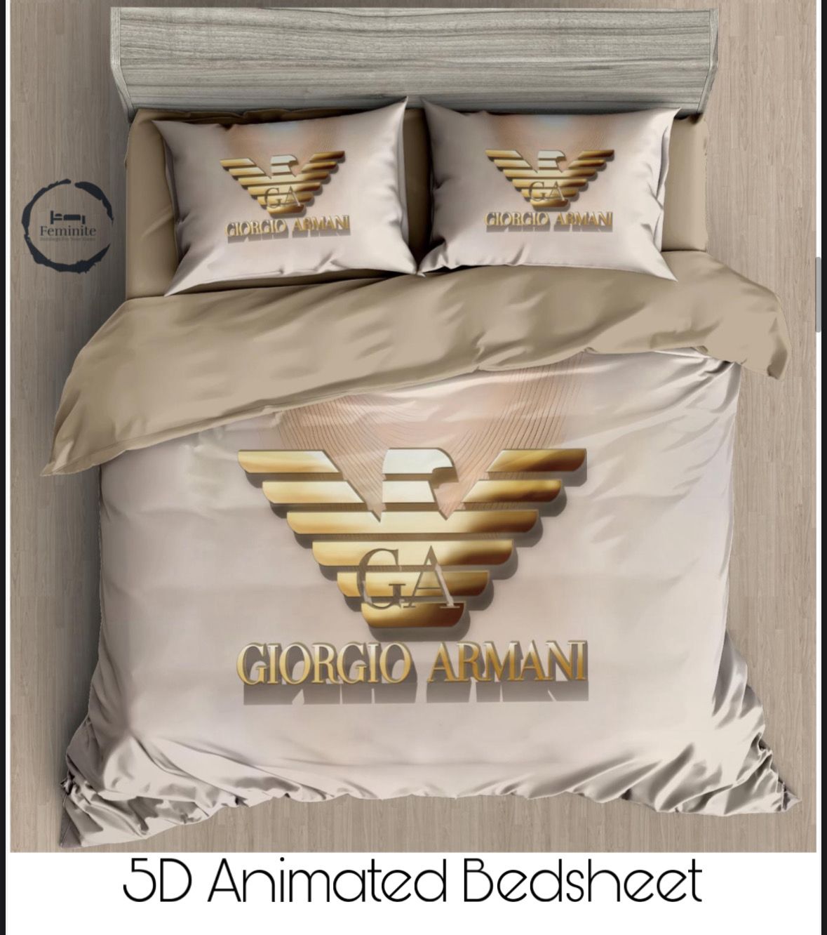 Cotton Satin silk logo branding designer bedsheet with 2 pillow cover