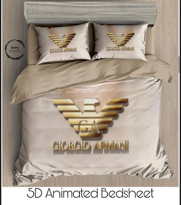 Cotton Satin silk logo branding designer bedsheet with 2 pillow cover