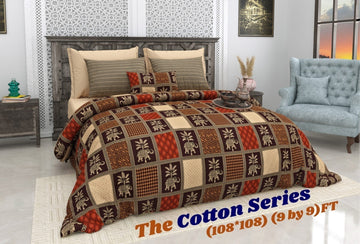 Cotton designer king size bedsheet with 2 pillow cover