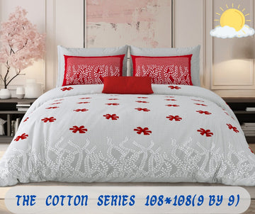 Cotton designer king size bedsheet with 2 pillow cover