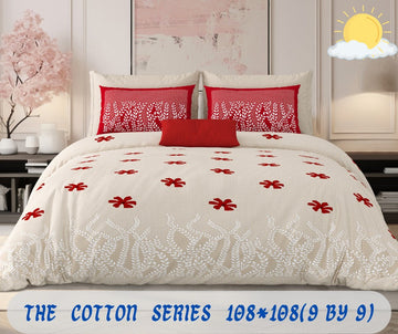 Cotton designer king size bedsheet with 2 pillow cover