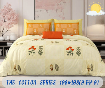 Cotton designer king size bedsheet with 2 pillow cover
