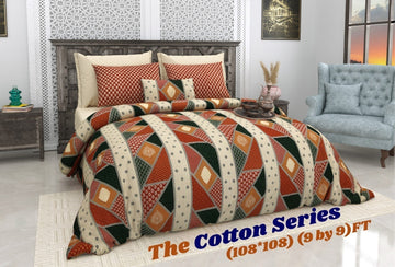 Cotton designer king size bedsheet with 2 pillow cover