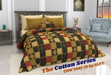 Cotton designer king size bedsheet with 2 pillow cover