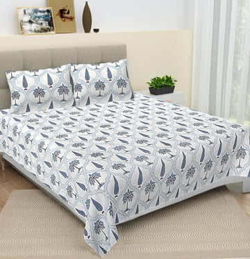 100% Pure cotton hand block primium quality bedsheet with 2 pillow cover