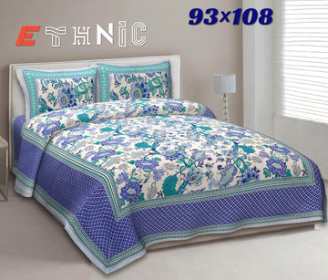 100%pure cotton traditional design bedsheet with 2 pillow cover